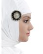 Black-Silver_Round_Brooch_Pin_Cum_Clip_IslamicShop.in