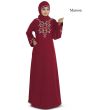 Safwana_Abaya_Maroon Color_IslamicShop.in