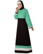 Yasmin_Dual_Colour_Border_Abaya_Light Green & Black Color_IslamicShop.in