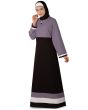 Yasmin_Dual_Colour_Border_Abaya_Light Purple & Black Color_IslamicShop.in