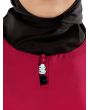 Yasmin_Dual_Colour_Border_Abaya_Rose Pink & Black Color Close Up View_IslamicShop.in