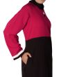 Yasmin_Dual_Colour_Border_Abaya_Rose Pink & Black Color Side View_IslamicShop.in