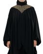 Sehr_Hand_Embroidered_Black_Kaftan_Abaya_Close Up View_IslamicShop.in