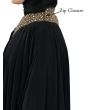 Sehr_Hand_Embroidered_Black_Kaftan_Abaya_Zip View_IslamicShop.in