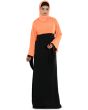 Idala_Abaya_Orange & Black_IslamicShop.in