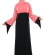 Idala_Abaya_Sweet Pink & Black Close Up View_IslamicShop.in