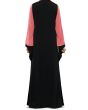 Idala_Abaya_Sweet Pink & Black Back View_IslamicShop.in