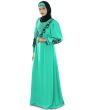 Shadan_Grey_Abaya_Turquoise Green  Color_IslamicShop.in