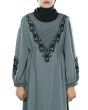 Shadan_Grey_Abaya_Close Up View_IslamicShop.in