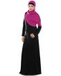 Razan_Jersey_Abaya_Black & Magenta_IslamicShop.in