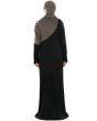 Razan_Jersey_Abaya_Black & Torquoise Back View_IslamicShop.in