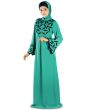 Mahreen_Abaya_Bottle Green Color_IslamicShop.in