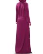 Maysaa_Abaya_Wine Color Back View_IslamicShop.in