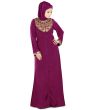 Fiddah_Gold_Hand_Embroidered_Burqa_Wine_IslamicShop.in