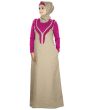 Saihah_Abaya_Khaki&Magenta_IslamicShop.in