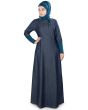 Maira_Denim_Abaya_Front View_Left_IslamicShop.in