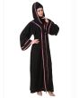 Rumaisa Black Abaya_Angle View_IslamicShop.in