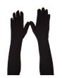 Black Cotton Gloves For Women_Back View_IslamicShop.in