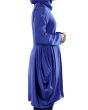 Casual_Crepe_Royal_Blue_Tunic_Side View_IslamicShop.in