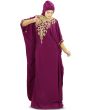 Nayyab_Hand_Embroidered_Wine_Kaftan_Angle View_IslamicShop.in