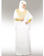 Walidah_Hand_Embroidered_White_Kaftan_Angle View_IslamicShop.in